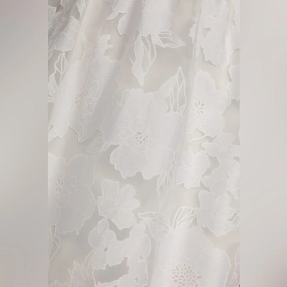 SOLD Brand New Lulus Feeling Like Forever White Jacquard Organza Midi Dress XL - Picture 10 of 10